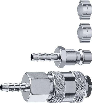 ЗУБР (штуцер елочка, 6 мм - рапид муфта) + (рапид штуцер-штуцер елочка, 6 мм) + (обжимные хомуты 2 шт), набор, Профессионал (64920-06-H) купить в Когалыме