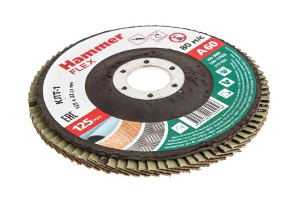 Круг Лепестковый Торцевой (КЛТ) HAMMER КЛТ 1 Ф125х22 Р60 213-025 купить в Когалыме