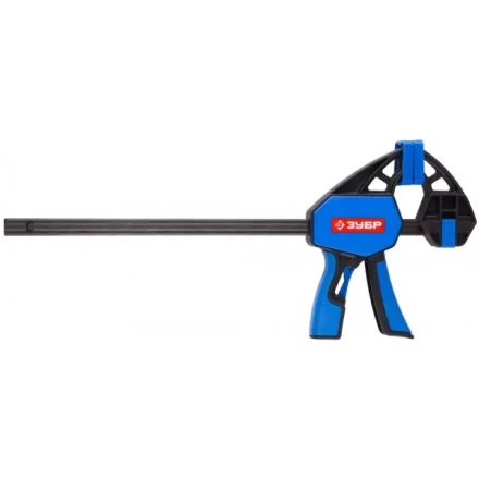 Струбцина ЗУБР"ПРОФЕССИОНАЛ"ручная пистолетная, корпус нейлон,армир фиберглассом,двухкомп ручки,метал рейка,300/335мм,150кгс 32243-30 купить в Когалыме