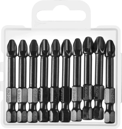 ЗУБР PH3, 10 шт, 50 мм, ударные биты, Профессионал (26021-3-50-S10) купить в Когалыме