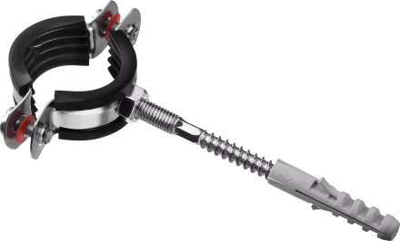 ЗУБР 1, цинк, 1 шт, трубный хомут с сантехнической шпилькой и дюбелем (37866-32-37) купить в Когалыме