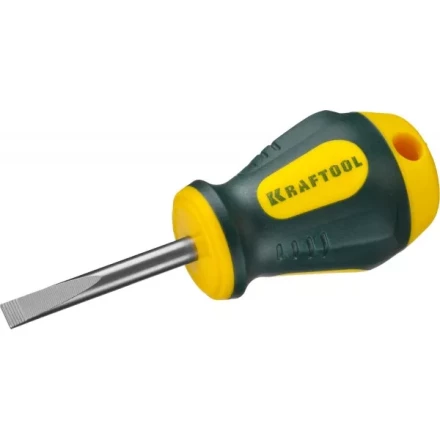 Отвертка KRAFTOOL, Cr-Mo-V сталь, двухкомпонентная противоскользящая рукоятка, SL, 5,5x38мм 250071-5.5-038 купить в Когалыме