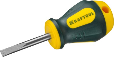 Отвертка KRAFTOOL, Cr-Mo-V сталь, двухкомпонентная противоскользящая рукоятка, SL, 5,5x38мм 250071-5.5-038 купить в Когалыме