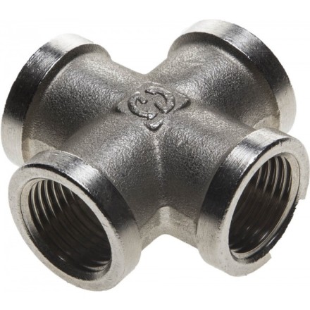 Крестовина GENERAL FITTINGS никелированная латунь, г/г/г/г, 1/2&quot; 51048-1/2 купить в Когалыме