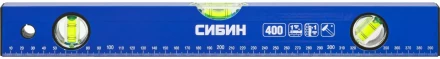 Уровень СИБИН коробчатый, 3 противоударных ампулы, измерительная линейка, 40см 34605-040 купить в Когалыме