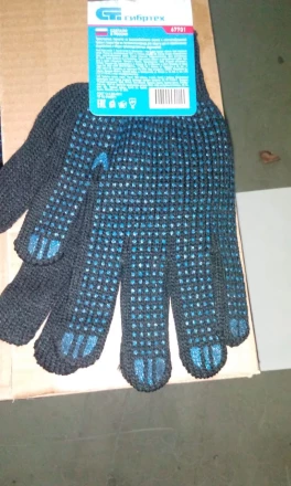 Перчатки трикотажные  ПВХ "точка"  Сибртех Россия 67701 купить в Когалыме