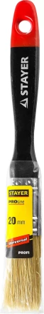 Кисть плоская STAYER "UNIVERSAL-PROFI", светлая натуральная щетина, деревянная ручка, 20мм 0104-020 купить в Когалыме