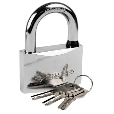 Замок ЗУБР "ЭКСПЕРТ" навесной, стальной корпус, классическая форма, закаленная дужка, 70мм 37227-70 купить в Когалыме