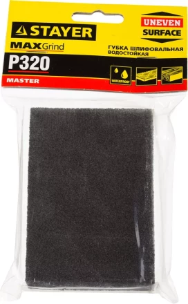 Губка шлифовальная STAYER "MASTER" четырехсторонняя, зерно - оксид алюминия, Р320, 100 x 68 x 26 мм. 3560-4 купить в Когалыме
