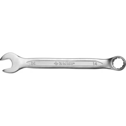 Ключ ЗУБР "МАСТЕР" гаечный комбинированный, Cr-V сталь, хромированный, 14мм 27087-14 купить в Когалыме