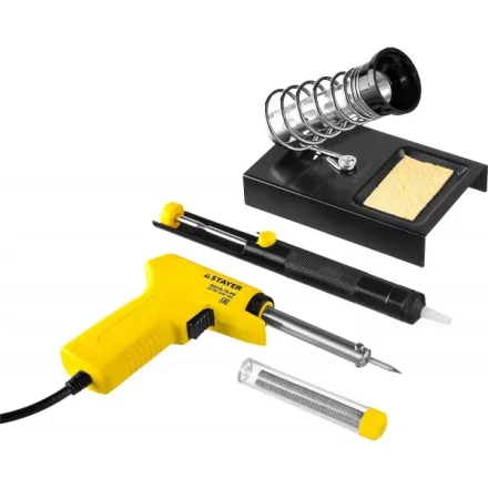 Набор для паяльных работ STAYER "PROFI" PROTerm, 55315-70-H4 паяльник 55307 + подставка + припой + шприц, 60 Вт 55315-70-H4 купить в Когалыме