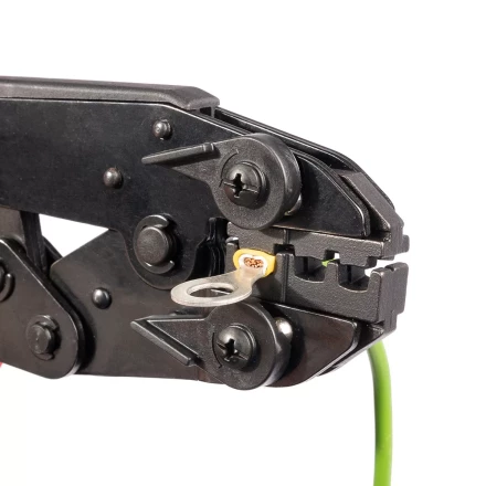 Пресс-клещи КВТ СТО+9 с 9 матрицами МПК для опрессовки разъемов, втулочных, изолированных и неизолированных наконечников (набор) (90778) купить в Когалыме