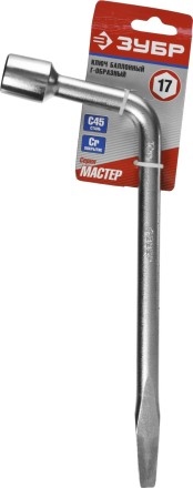 Ключ баллонный ЗУБР &quot;МАСТЕР&quot; L-образный, с монтажной лопаткой, 17мм 2753-17_z02 купить в Когалыме