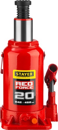 Домкрат гидравлический бутылочный &quot;RED FORCE&quot;, 20т, 242-452 мм, STAYER 43160-20 43160-20_z01 купить в Когалыме