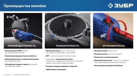 ЗУБР d 230 мм, 2700 Вт, 65 мм, штроборез (бороздодел), метал. ящик, Профессионал (ЗШ-П65-2700 ПСТК) купить в Когалыме