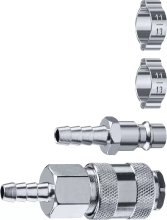 ЗУБР (штуцер елочка, 8 мм - рапид муфта) + (рапид штуцер-штуцер елочка, 8 мм) + (обжимные хомуты 2 шт), набор, Профессионал (64920-08-H) купить в Когалыме