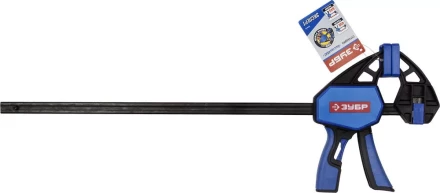 Струбцина ЗУБР"ПРОФЕССИОНАЛ"ручная пистолетная, корпус нейлон,армир фиберглассом,двухкомп ручки,метал рейка,450/645мм,150кгс 32243-45 купить в Когалыме