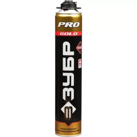 Пена ЗУБР "GOLD PRO" профессиональная, монтажная, пистолетная, всесезонная, 750мл 41155 купить в Когалыме
