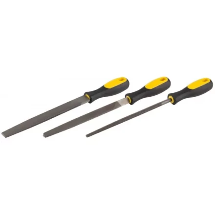 Набор STAYER "PROFI": Напильники с двухкомпонентной рукояткой, плоский, трехгранный, круглый, №2, 200мм 16610-H3 купить в Когалыме