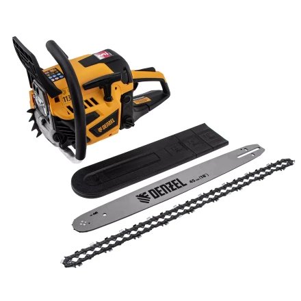 Пила цепная бензиновая Denzel DS-5218, шина 45 см, 52 см3, 3 л.с, шаг 0,325, паз 1,5 мм, 72 звена 95237 купить в Когалыме