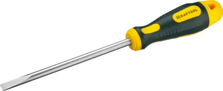 Отвертка KRAFTOOL, Cr-Mo-V сталь, двухкомпонентная противоскользящая рукоятка, SL, 8,0x150мм 250071-8.0-150 купить в Когалыме