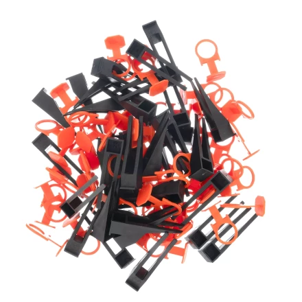 Комплект зажим и клин для системы выравнивания плитки СВП Кольцо, 40/40 шт. в пакете Сибртех 88111 купить в Когалыме