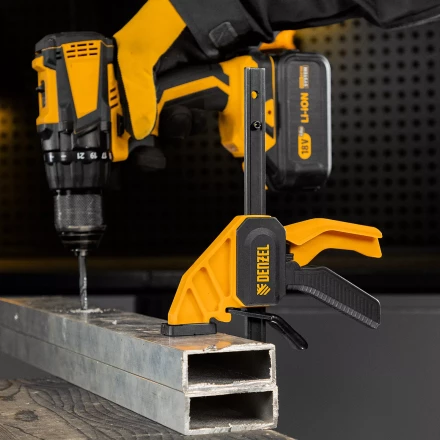 Струбцина F-образная Denzel, быстрозажимная, 150 х 55 мм, усиленный нейлоновый корпус, 20501 купить в Когалыме