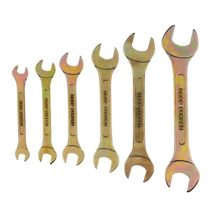 Набор ключей рожковых 6-17 мм, 6 шт, желтый цинк Сибртех 15279 купить в Когалыме