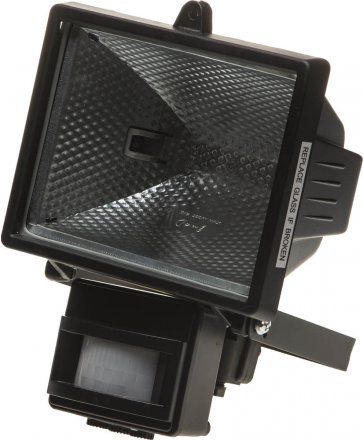 Прожектор галогеновый СВЕТОЗАР с датчиком движения, с дугой крепления под установку, цвет черный, 500Вт SV-57113-B купить в Когалыме