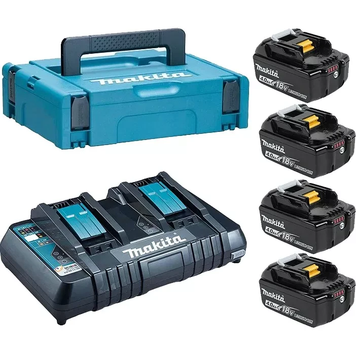 Набор 4 аккумулятора Makita BL 1840B 198489-5, 4 Ач и Зарядное устройство DC 18 RD в MakPac купить в Когалыме