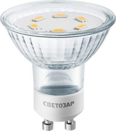 Лампа СВЕТОЗАР светодиодная &quot;LED technology&quot;, цоколь GU10, яркий белый свет (4000К), 220В, 3Вт (25) 44565-25_z01 купить в Когалыме