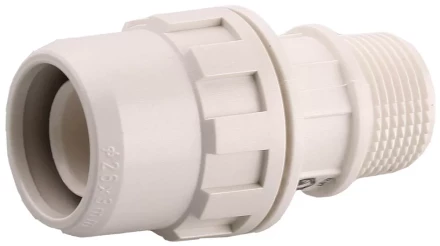 Муфта ЗУБР "ШиреФит" соединительная, "штуцер с гайкой - внешняя резьба", 26мм-3/4" 51461-26-3/4 купить в Когалыме