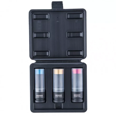 Набор головок ударных шестигранных для колесных дисков 17 19 21 мм 1/2" 3 предмета Gross 13196 купить в Когалыме