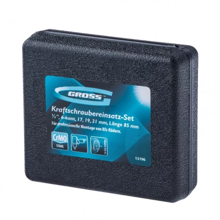 Набор головок ударных шестигранных для колесных дисков 17 19 21 мм 1/2" 3 предмета Gross 13196 купить в Когалыме