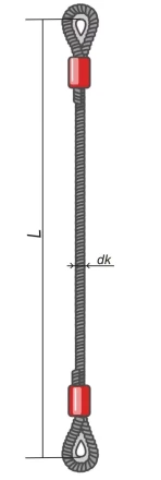 Строп ветвь канатная ВК-1.6 т L=2 Кч  din 2.0 т опрессовка купить в Когалыме