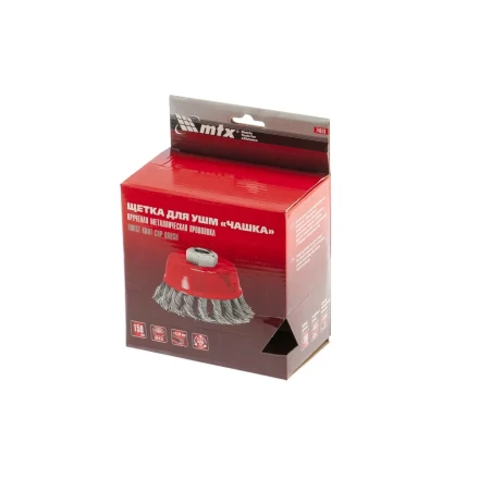 Щетка для УШМ 150 мм М14 "чашка" крученая проволока 0,8 мм MTX 74626 купить в Когалыме