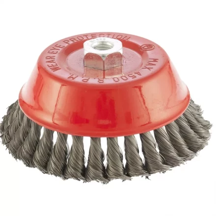 Щетка для УШМ 150 мм М14 "чашка" крученая проволока 0,8 мм MTX 74626 купить в Когалыме