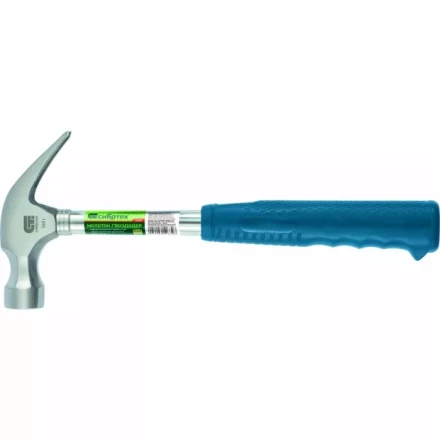 Молоток гвоздодер металлическая трубчатая обрезиненная рукоятка вес 450гр боек 27мм СИБРТЕХ 10436 купить в Когалыме