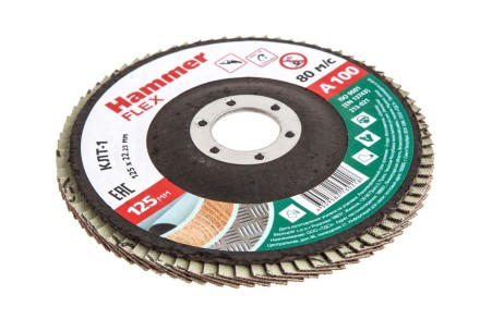 Круг Лепестковый Торцевой (КЛТ) HAMMER КЛТ 1 Ф125х22 Р100 213-021 купить в Когалыме