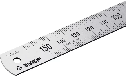 ЗУБР Про-15, длина 0.15 м, усиленная нержавеющая линейка, Профессионал (34280-015) купить в Когалыме