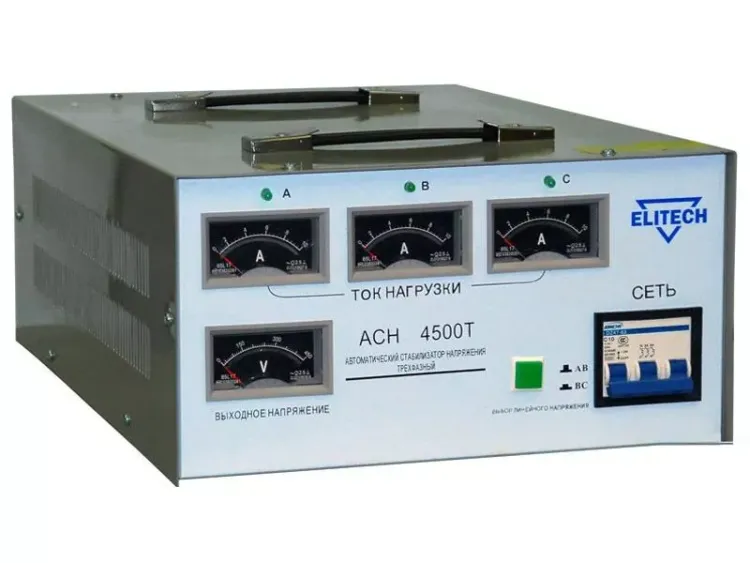 Трехфазный стабилизатор Elitech АСН 4500 Т купить в Когалыме