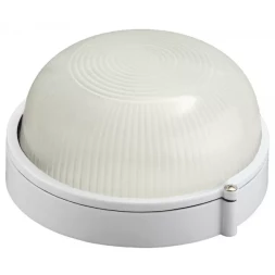 Светильник уличный СВЕТОЗАР влагозащищенный, круг, цвет белый, 60Вт SV-57251-W