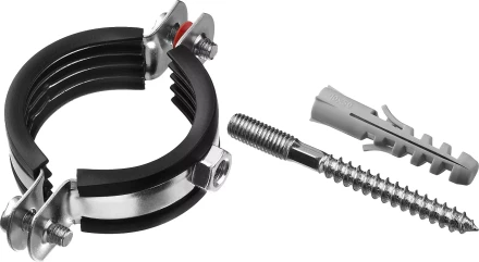 ЗУБР 1 1/2, цинк, 1 шт, трубный хомут с сантехнической шпилькой и дюбелем (37866-47-52) купить в Когалыме