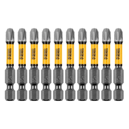 Бита IMPACT, PZ3x50 мм, лазерная обработка шлица, сталь S2, 10 шт., Е 6,3 Denzel 11693 купить в Когалыме