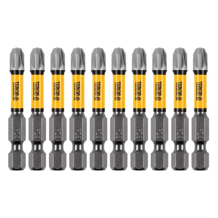 Бита IMPACT, PZ3x50 мм, лазерная обработка шлица, сталь S2, 10 шт., Е 6,3 Denzel 11693 купить в Когалыме