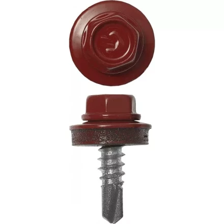 Саморезы ЗУБР "ПРОФЕССИОНАЛ" окраш., RAL 3003 рубин.-красн., для крепл. кров. матер. к металл. констр., 5.5x25мм, 420шт 4-300315-55-025-3003 купить в Когалыме