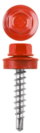 Саморезы ЗУБР "ПРОФЕССИОНАЛ" окраш., RAL 3003 рубин.-красн., для крепл. кров. матер. к дерев. обреш., 4.8x29мм, 400шт 4-300315-48-029-3003 купить в Когалыме