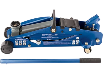 Домкрат гидравлический подкатной с фиксатором 2.5т SAFETY PIN 140-385 мм в кейсе  STELS 51132 купить в Когалыме