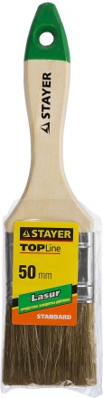 Кисть плоская STAYER &quot;LASUR-STANDARD&quot;, смешанная (натуральная и искусственная) щетина, деревянная ручка, 50мм 01031-50 купить в Когалыме