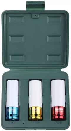 Торцовые головки KRAFTOOL "INDUSTRIE QUALITAT" удар. в наб, тонкостенные, Cr-Mo, фосфатир, FLANK, 1/2", 17-21мм, 3шт 27943-H3 купить в Когалыме